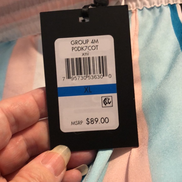 NWT DKNY Silky Wide Leg Striped Pants with Elastic, Tie-Adjustable Waist - Picture 7 of 15